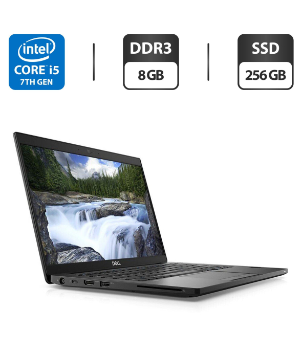 Ультрабук Dell Latitude 7380 / 13.3&quot; (1920x1080) IPS / Intel Core i5-7200U (2 (4) ядра по 2.5 - 3.1 GHz) / 8 GB DDR4 / 256 GB SSD / Intel HD Graphics 620 / WebCam / HDMI / Windows 10 Pro - 1