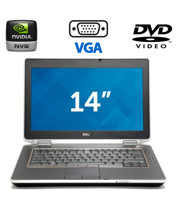 Ноутбук Dell Latitude E6420 / 14&quot; (1366x768) TN / Intel Core i3-2310M (2 (4) ядра по 2.1 GHz) / 4 GB DDR3 / 500 Gb HDD / nVidia NVS 4200M, 512 MB DDR3, 64-bit / DVD-ROM / VGA / Windows 10 Pro - 1