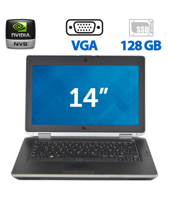 Ноутбук Dell Latitude E6430 / 14&quot; (1600x900) TN / Intel Core i5-3210M (2 (4) ядра по 2.5 - 3.1 GHz) / 4 GB DDR3 / 128 GB SSD / nVidia NVS 5200M, 1 GB GDDR5, 64-bit / WebCam / DVD-ROM / HDMI / Windows 10 Pro - 1