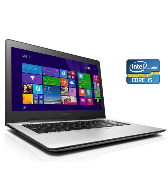 Ультрабук Lenovo IdeaPad U41-70 / 14&quot; (1920x1080) TN / Intel Core i5-5200U (2 (4) ядра по 2.2 - 2.7 GHz) / 8 GB DDR3 / 120 GB SSD / Intel HD Graphics 5500 / WebCam / Win 10 Home - 1