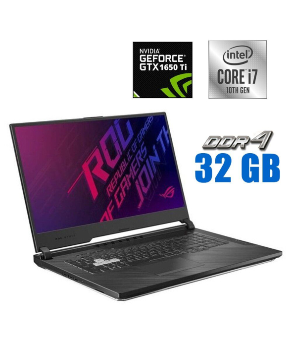 Ігровий ноутбук Asus ROG Strix G731GT-RB73 / 17.3&quot; (1920x1080) IPS / Intel Core i7 - 10750H (6 (12) ядер по 2.6-5.0 GHz) / 32 GB DDR4 / 512 GB SSD / nVidia GeForce GTX 1650 Ti, 4 GB GDDR6, 128-bit / WebCam - 1