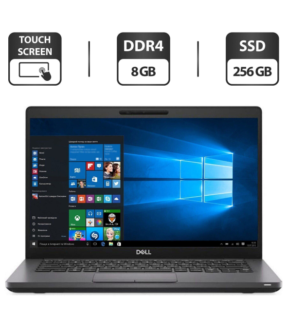 Ультрабук Dell Latitude 5400/ 14 &quot; (1920x1080) IPS Touch / Intel Core i5-8365U (4 (8) ядра по 1.6 - 4.1 GHz) / 8 GB DDR4 / 256 GB SSD / Intel UHD Graphics 620 / WebCam / посилена АКБ - 1
