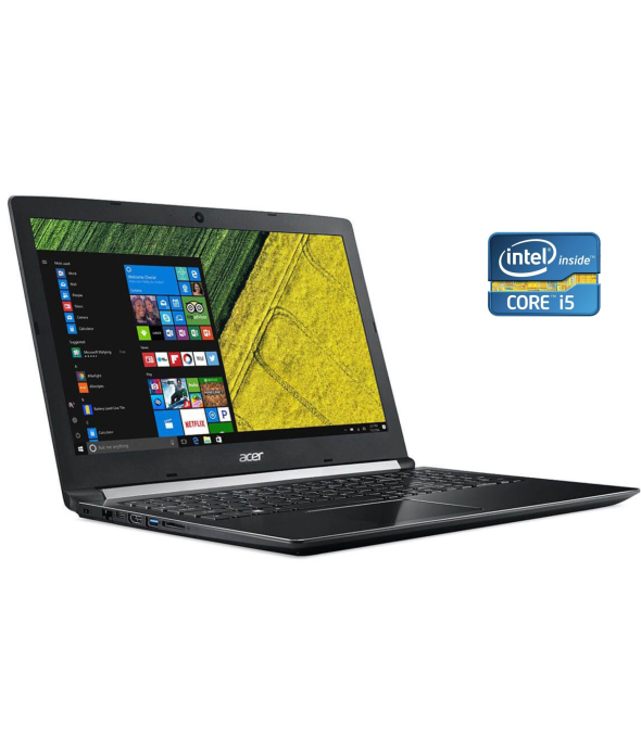 Ноутбук Acer Aspire A515-51-563W / 15.6&quot; (1920x1080) TN / Intel Core i5-7200U (2 (4) ядра по 2.5 - 3.1 GHz) / 8 GB DDR4 / 240 GB SSD / Intel HD Graphics 620 / WebCam / Win 10 Home - 1