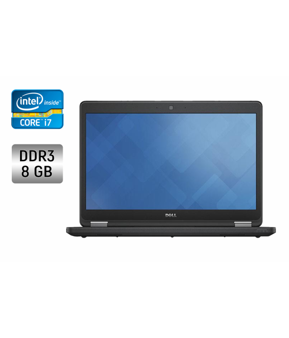 Ноутбук Dell Latitude E5450 / 14&quot; (1920x1080) IPS / Intel Core i7-5600U (2 (4) ядра по 2.6 - 3.2 GHz) / 8 GB DDR3 / 250 GB SSD / Intel HD Graphics 5500 / WebCam / Windows 10 - 1