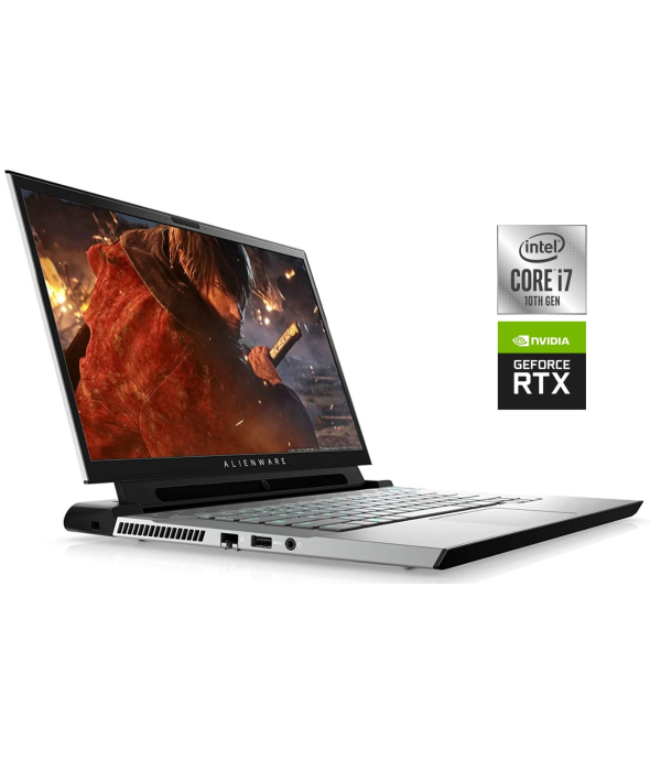 Игровой ноутбук Dell Alienware m15 R4 White / 15.6&quot; (1920x1080) IPS / Intel Core i7-10870H (8 (16) ядер по 2.2 - 5.0 GHz) / 16 GB DDR4 / 1000 GB SSD / nVidia GeForce RTX 3070, 8 GB GDDR6, 256-bit / WebCam - 1