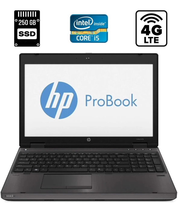 Ноутбук HP ProBook 6570b / 15.6&quot; (1600x900) TN / Intel Core i5-3210M (2 (4) ядра по 2.5 - 3.1 GHz) / 8 GB DDR3 / 250 GB SSD / Intel HD Graphics 4000 / WebCam / DisplayPort / DVD-RW / 4G LTE - 1