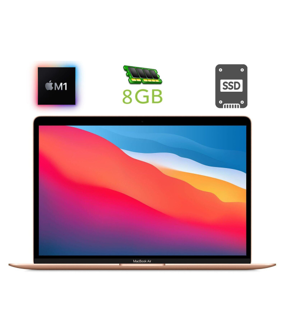 Ноутбук Apple MacBook Air A2337 (2020) / 13.3&quot; (2880x1800) IPS / Apple M1 (8 ядер по 2.1 - 3.2 GHz) / 8 GB DDR4 / 251 GB SSD / Apple M1 GPU / WebCam - 1