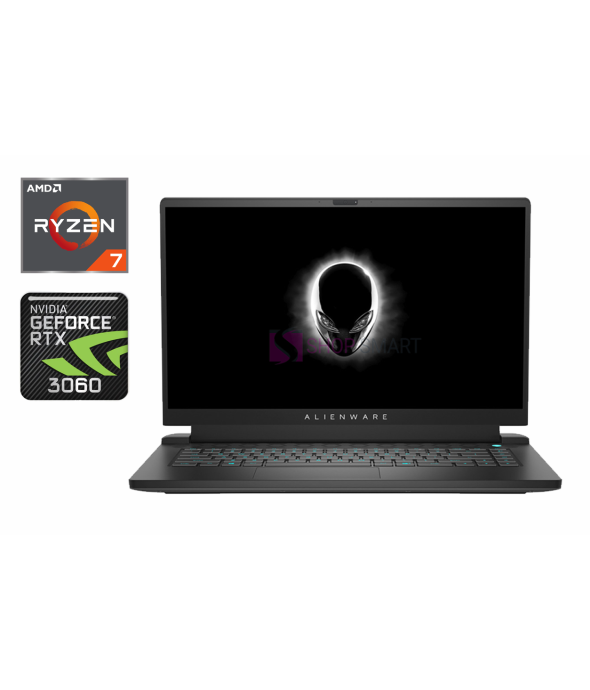 Игровой ноутбук Dell Alienware M15 R5 / 15.6&quot; (1920x1080) IPS / AMD Ryzen 7 5800H (8 (16) ядер по 3.2 - 4.4 GHz) / 16 GB DDR4 / 512 GB SSD / nVidia GeForce RTX 3060, 6 GB GDDR6, 192-bit / WebCam / Windows 10 Home - 1
