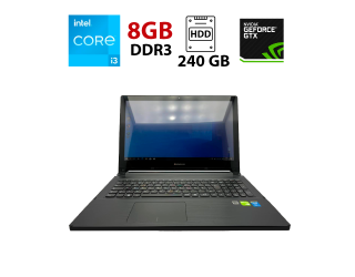 БУ Ноутбук Б-клас Lenovo Flex 2-15 / 15.6&quot; (1366x768) TN Touch / Intel Core i3-4010U (2 (4) ядра по 1.7 GHz) / 8 GB DDR3 / 240 GB SSD / nVidia GeForce 820M, 1 GB DDR3, 64-bit / Webcam из Европы в Одесі