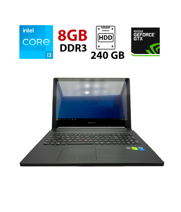 Ноутбук Б-класс Lenovo Flex 2-15 / 15.6&quot; (1366x768) TN Touch / Intel Core i3-4010U (2 (4) ядра по 1.7 GHz) / 8 GB DDR3 / 240 GB SSD / nVidia GeForce 820M, 1 GB DDR3, 64-bit / Webcam - 1