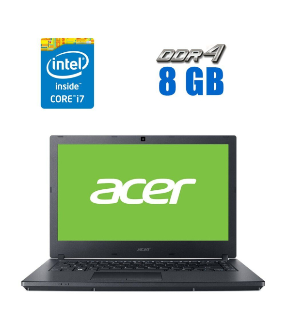 Ноутбук Б-класс Acer TravelMate P2410 / 14&quot; (1920x1080) IPS / Intel Core i7-7500U (2 (4) ядра по 2.7 - 3.5 GHz) / 8 GB DDR4 / 256 GB SSD + 1000 GB HDD / Intel HD Graphics 620 / WebCam - 1