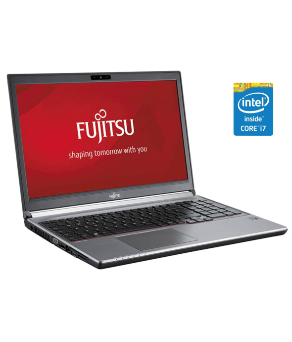 Ноутбук Fujitsu LifeBook E754 / 15.6&quot; (1366x768) TN / Intel Core i7-4712MQ (4 (8) ядра по 2.3 - 3.3 GHz) / 8 GB DDR3 / 128 GB SSD / Intel HD Graphics 4600 / WebCam / DVD-ROM / Win 10 Pro - 1