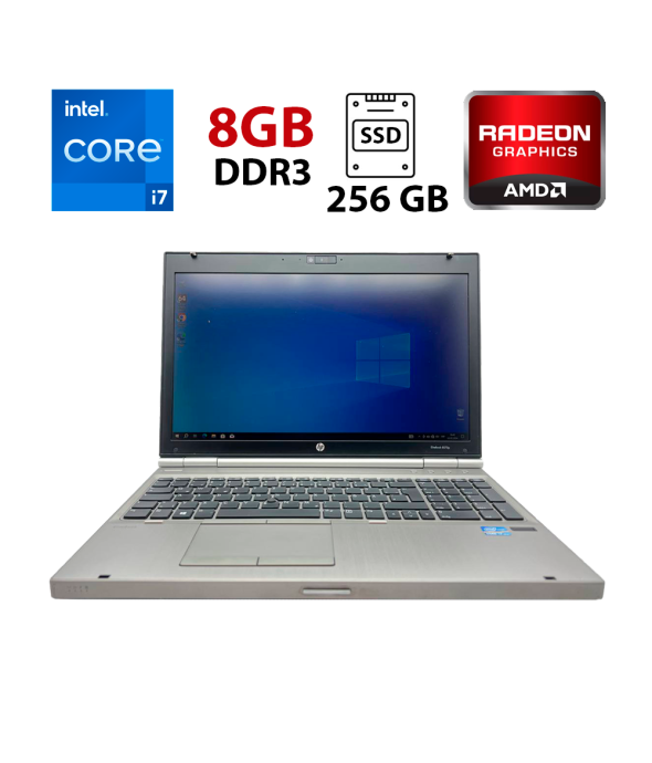 Ноутбук HP EliteBook 8570p / 15.6&quot; (1600x900) TN / Intel Core i7-3540M (2 (4) ядра по 3.0 - 3.7 GHz) / 8 GB DDR3 / 256 GB SSD / AMD Radeon HD 7500M, 1 GB GDDR5, 64-bit / WebCam - 1