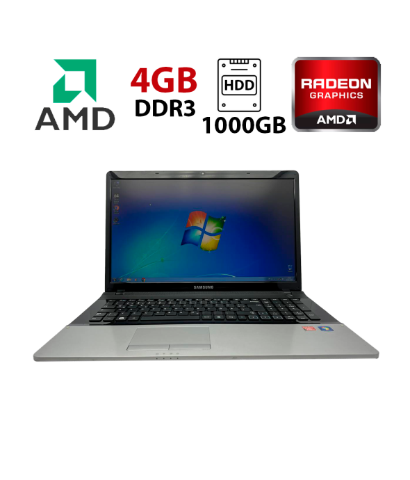 Ноутбук Samsung 305E7A / 17.3&quot; (1600x900) TN / AMD A6-3420M (4 ядра по 1.5 - 2.4 GHz) / 4 GB DDR3 / 1000 GB HDD / AMD Radeon HD 6520M, 1 GB DDR3, 64-bit / WebCam - 1