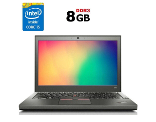 БУ Нетбук Lenovo ThinkPad X250/ 12.5 &quot; (1366x768) TN / Intel Core i5-4300U (2 (4) ядра по 1.9 - 2.9 GHz) / 8 GB DDR3 / 256 GB SSD / Intel HD Graphics 5500 / WebCam / Win 10 / дві АКБ из Европы в Одесі
