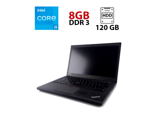 БУ Ноутбук Lenovo ThinkPad T450s / 14&quot; (1600x900) TN / Intel Core i5-5200U (2 (4) ядра по 2.2 - 2.7 GHz) / 8 GB DDR3 / 120 GB SSD / Intel HD Graphics 5500 / WebCam из Европы