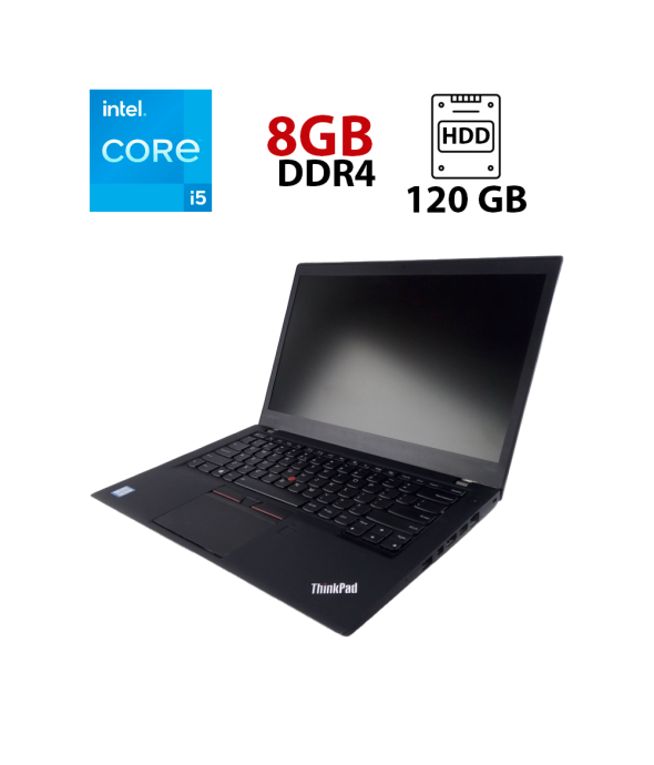 Ультрабук Lenovo ThinkPad T460s/ 14 &quot; (1920x1080) IPS / Intel Core i5-6200U (2 (4) ядра по 2.3 - 2.8 GHz) / 8 GB DDR4 / 120 GB SSD / Intel HD Graphics 520 / WebCam - 1