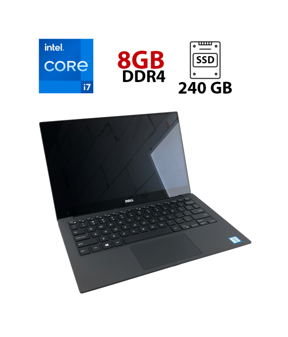 Ультрабук Dell XPS 13 9360 / 13.3&quot; (1920x1080) IPS / Intel Core i7-7500U (2 (4) ядра по 2.7 - 3.5 GHz) / 8 GB DDR4 / 240 GB SSD / Intel HD Graphics 620 / WebCam - 1