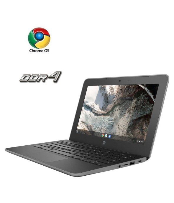 Нетбук HP ChromeBook 11 G7 EE / 11.6 &quot; (1366x768) TN / Intel Celeron N4000 (2 ядра по 1.1-2.6 GHz) / 4 GB DDR4 / 8 GB eMMC / Intel UHD Graphics 600 / WebCam / ChromeOS - 1