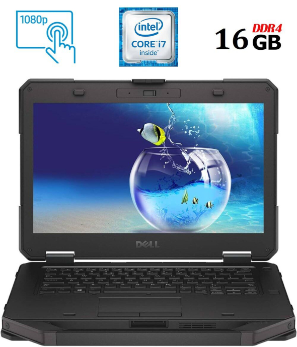 Защищенный ноутбук Dell Latitude 5414 Rugged / 14&quot; (1920x1080) IPS Touch / Intel Core i7-6600U (2 (4) ядра по 2.6 - 3.4 GHz) / 16 GB DDR4 / 256 GB SSD / Intel HD Graphics 520 / WebCam / HDMI - 1