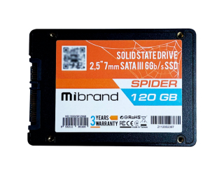 БУ Накопичувач SSD Mibrand Spider 120Gb SATAIII 2.5&quot; (MI2.5SSD/SP120GB) NEW из Европы в Одесі
