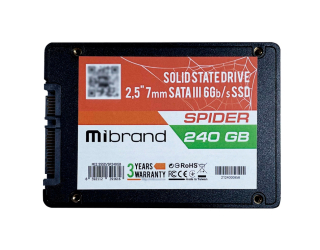 БУ Накопичувач SSD Mibrand Spider 240Gb SATAIII 2.5&quot; (MI2.5SSD/SP240GB) NEW из Европы в Одесі