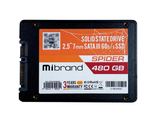 БУ Накопичувач SSD Mibrand Spider 480Gb SATAIII 2.5&quot; (MI2.5SSD/SP480GB) NEW из Европы в Одесі