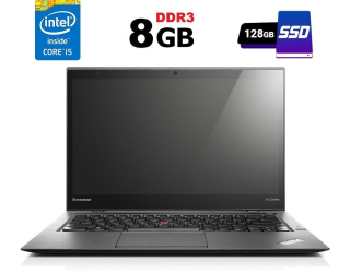 БУ Ультрабук Б-класс Lenovo ThinkPad X1 Carbon (2nd Gen) / 14&quot; (1600x900) TN / Intel Core i5-4300U (2 (4) ядра по 1.9 - 2.9 GHz) / 8 GB DDR3 / 128 GB SSD / Intel HD Graphics 4400 / WebCam / Fingerprint/ HDMI / miniDP из Европы в Одессе