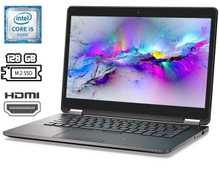 БУ Ультрабук Dell Latitude E7470 / 14&quot; (1366x768) TN / Intel Core i5-6300U (2 (4) ядра по 2.4 - 3.0 GHz) / 8 GB DDR4 / 128 GB SSD M.2 / Intel HD Graphics 520 / WebCam / USB 3.0 / HDMI / miniDP / Windows 10 лицензия из Европы в Одессе