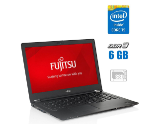 БУ Ноутбук Б-класс Fujitsu Lifebook U757 / 15.6&quot; (1366x768) TN / Intel Core i5-6300U (2 (4) ядра по 2.4 - 3.0 GHz) / 6 GB DDR4 / 256 GB SSD / Intel HD Graphics 520 / WebCam / Без АКБ из Европы в Одессе
