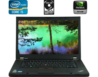 БУ Ноутбук Б-класс Lenovo ThinkPad T530 / 15.6&quot; (1600x900) TN / Intel Core i5-3320M (2 (4) ядра по 2.6 - 3.3 GHz) / 8 GB DDR3 / 500 GB HDD / nVidia NVS 5400M, 1 GB GDDR3, 128-bit / WebCam / miniDP из Европы в Одессе