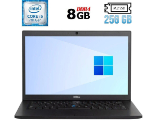 БУ Ноутбук Dell Latitude 7480 / 14&quot; (1366x768) TN / Intel Core i5-7300U (2 (4) ядра по 2.6 - 3.5 GHz) / 8 GB DDR4 / 256 GB SSD M.2 / Intel HD Graphics 620 / WebCam / HDMI из Европы в Одессе