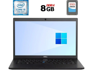 БУ Ноутбук Dell Latitude 7480 / 14&quot; (2560x1440) IPS Touch / Intel Core i7-7600U (2 (4) ядра по 2.8 - 3.9 GHz) / 8 GB DDR4 / 256 GB SSD / Intel HD Graphics 620 / WebCam из Европы в Одессе