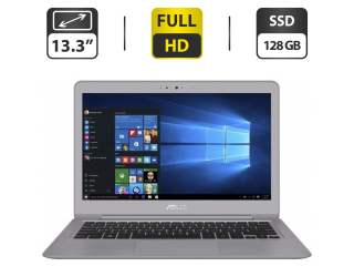 БУ Ультрабук Asus ZenBook UX330C / 13.3&quot; (1920x1080) TN / Intel Core m3-7Y30 (2 (4) ядра по 1.0-2.6 GHz) / 4 GB DDR4 / 128 GB SSD / Intel HD Graphics 615 / WebCam / Micro-HDMI из Европы в Одесі