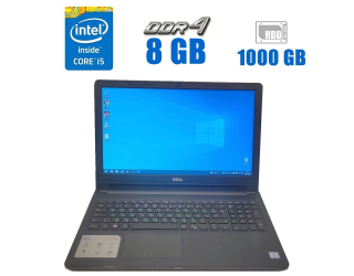 БУ Ноутбук Dell Inspirion 15 5100 / 15.6&quot; (1366x768) TN / Intel Core i5-7200U (2 (4) ядра по 2.5 - 3.1 GHz) / 8 GB DDR4 / 1000 Gb HDD / Intel HD Graphics 620 / WebCam / АКБ NEW из Европы в Одесі