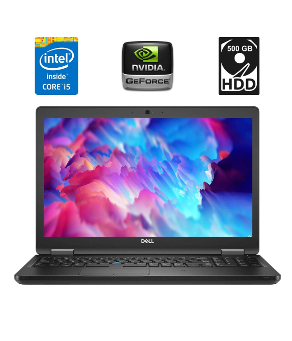 Ноутбук Б-класс Dell Latitude E5550 / 15.6&quot; (1920x1080) IPS / Intel Core i5-5300U (2 (4) ядра по 2.3 - 2.9 GHz) / 8 GB DDR3 / 500 GB HDD / nVidia GeForce 830M, 2 GB DDR3, 64-bit / WebCam / HDMI - 1
