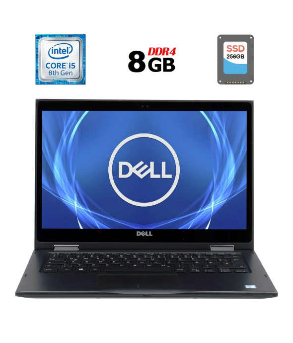 Ноутбук-трансформер Б-класс Dell Latitude 3390 2-in-1 / 13.3&quot; (1920x1080) IPS Touch / Intel Core i5-8350U (4 (8) ядра по 1.7 - 3.6 GHz) / 8 GB DDR4 / 256 GB SSD / Intel UHD Graphics 620 / WebCam / USB 3.1 / HDMI - 1