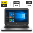 Ноутбук Б-клас HP ProBook 640 G2 / 14" (1920x1080) TN / Intel Core i3-6100U (2 (4) ядра по 2.3 GHz) / 8 GB DDR4 / 128 GB SSD / Intel HD Graphics 520 / WebCam / DisplayPort - 1