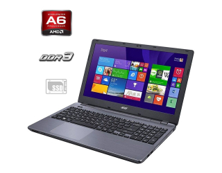 БУ Ноутбук Б-класс Acer Aspire E5-521 / 15.6&quot; (1366x768) TN / AMD A6-6310 (4 ядра по 1.8 - 2.4 GHz) / 4 GB DDR3 / 120 GB SSD / AMD Radeon R4 Graphics / WebCam из Европы в Одессе