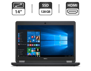 БУ Ноутбук Б-клас Dell Latitude E5450 / 14&quot; (1366x768) TN / Intel Core i5 - 5300U (2 (4) ядра по 2.3-2.9 GHz) / 8 GB DDR3 / 128 GB SSD / Intel HD Graphics 5500 / WebCam / HDMI из Европы в Одесі