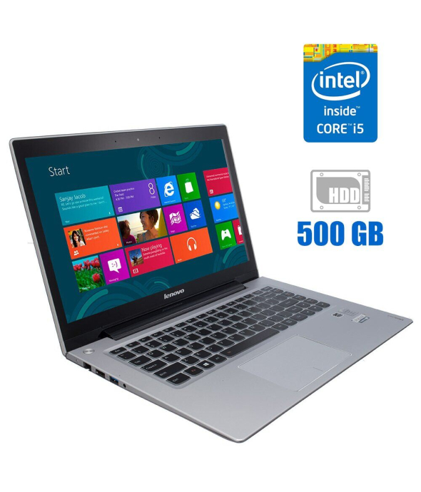 Ультрабук Б-класс Lenovo IdeaPad U430 / 14&quot; (1920x1080) TN Touch / Intel Core i5-4210U (2 (4) ядра по 1.7 - 2.7 GHz) / 8 GB DDR3 / 500 GB HDD / nVidia GeForce GT 730M, 2 GB DDR3, 64-bit / WebCam - 1