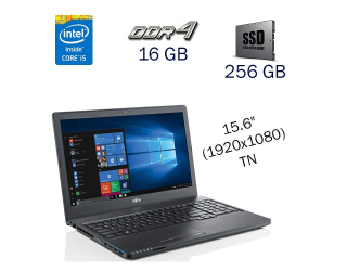 БУ Ноутбук Fujitsu LifeBook A357 / 15.6&quot; (1920х1080) TN / Intel Core i5-7200U (2 (4) ядра по 2.5-3.1 GHz) / 16 GB DDR4 / 256 GB SSD / WebCam / Windows 10 PRO Lic из Европы в Одесі
