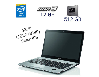 БУ Ультрабук Fujitsu LifeBook S935 / 13.3&quot; (1920x1080) Touch IPS / Intel Core i5-5300U (2 (4) ядра по 2.3 - 2.9 GHz) / 12 GB DDR3 / 512 GB SSD / WebCam / Intel HD Graphics 5500 / Windows 10 PRO Lic из Европы в Одесі