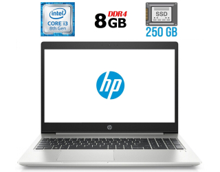 БУ Ноутбук Б-класс HP ProBook 450 G6 / 15.6&quot; (1366x768) TN / Intel Core i3-8145U (2 (4) ядра по 2.1 - 3.9 GHz) / 8 GB DDR4 / 250 GB SSD / Intel UHD Graphics 620 / WebCam / USB 3.1 / HDMI из Европы в Одессе