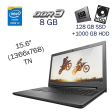 Игровой ноутбук Lenovo IdeaPad 100-15IBD / 15.6" (1366x768) TN / Intel Core i3-5005U (2 (4) ядра по 2.0 GHz) / 8 GB DDR3 / 128 GB SSD+1000 GB HDD / nVidia GeForce 920MX, 2 GB GDDR5, 64-bit / WebCam / Windows 10 PRO Lic - 1