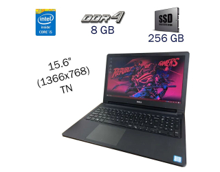 БУ Ноутбук Б-клас Dell Vostro 15-3568 / 15.6&quot; (1366x768) TN / Intel Core i5 - 7200U (2 (4) ядра по 2.5-3.1 GHz) / 8 GB DDR4 / 256 GB SSD Samsung / WebCam / Windows 10 PRO Lic из Европы в Одесі