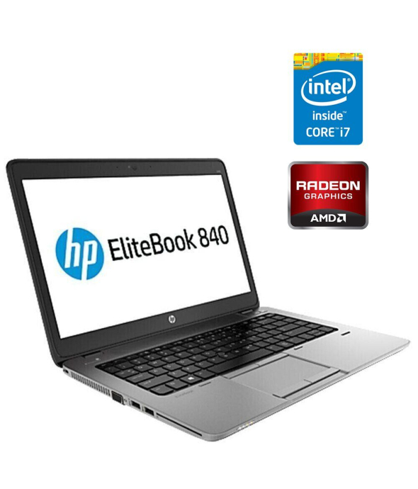 Ноутбук Б-клас HP EliteBook 840 G1 / 14&quot; (1366x768) TN / Intel Core i7 - 4600U (2 (4) ядра по 2.1-3.3 GHz) / 8 GB DDR3 / 256 GB SSD / AMD Radeon HD 8750M, 1 GB DDR5, 128-bit / WebCam - 1