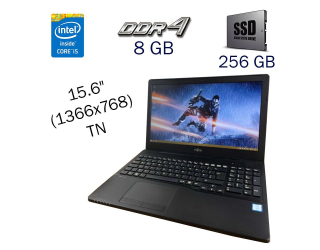 БУ Ноутбук Б клас Fujitsu LifeBook A556 / 15.6&quot; (1366x768) TN / Intel Core i5-6200U (2 (4) ядра по 2.3 - 2.8 GHz) / 8 GB DDR4 / 256 GB SSD / Intel HD Graphics 520 / WebCam / Fingerrnint / Windows 10 PRO Lic из Европы в Одесі