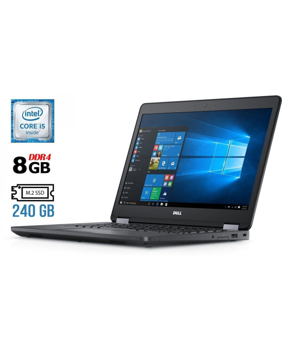 Ноутбук Б-класс Dell Latitude E5470 / 14&quot; (1920x1080) IPS Touch / Intel Core i5-6300U (2 (4) ядра по 2.4 - 3.0 GHz) / 8 GB DDR4 / 240 GB SSD M.2 / Intel HD Graphics 520 / WebCam / HDMI / Windows 10 лицензия - 1