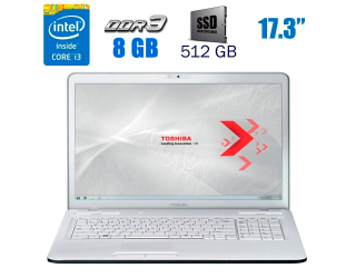 БУ Ноутбук Toshiba Satellite C670 / 17.3&quot; (1600x900) TN / Intel Core i3-2310M (2 (4) ядра по 2.1 GHz) / 8 GB DDR3 / 512 GB SSD NEW/ Intel HD Graphics 3000 / WebCam из Европы в Одессе